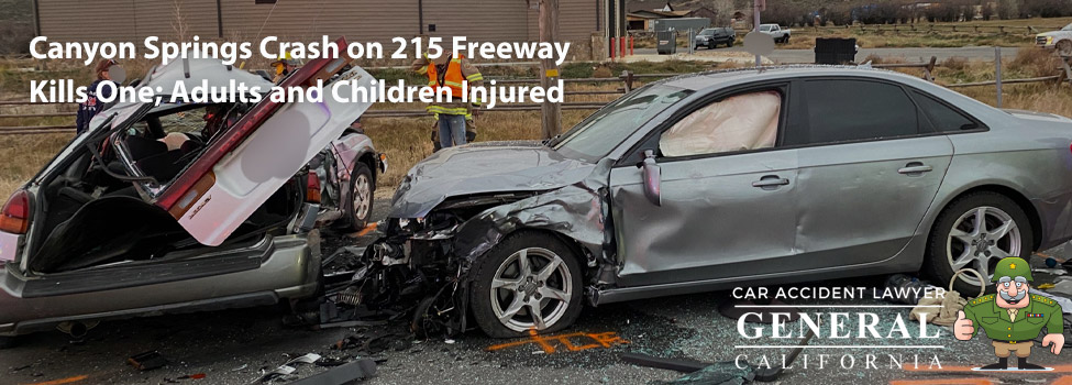 Canyon Springs Crash on 215 Freeway Kills One; Adults and Children Injured