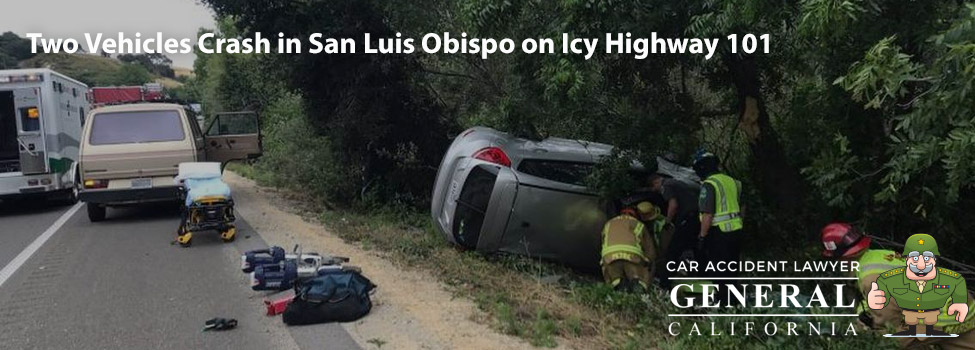 Two Vehicles Crash in San Luis Obispo on Icy Highway 101