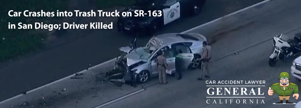 Car Crashes into Trash Truck on SR-163 in San Diego; Driver Killed